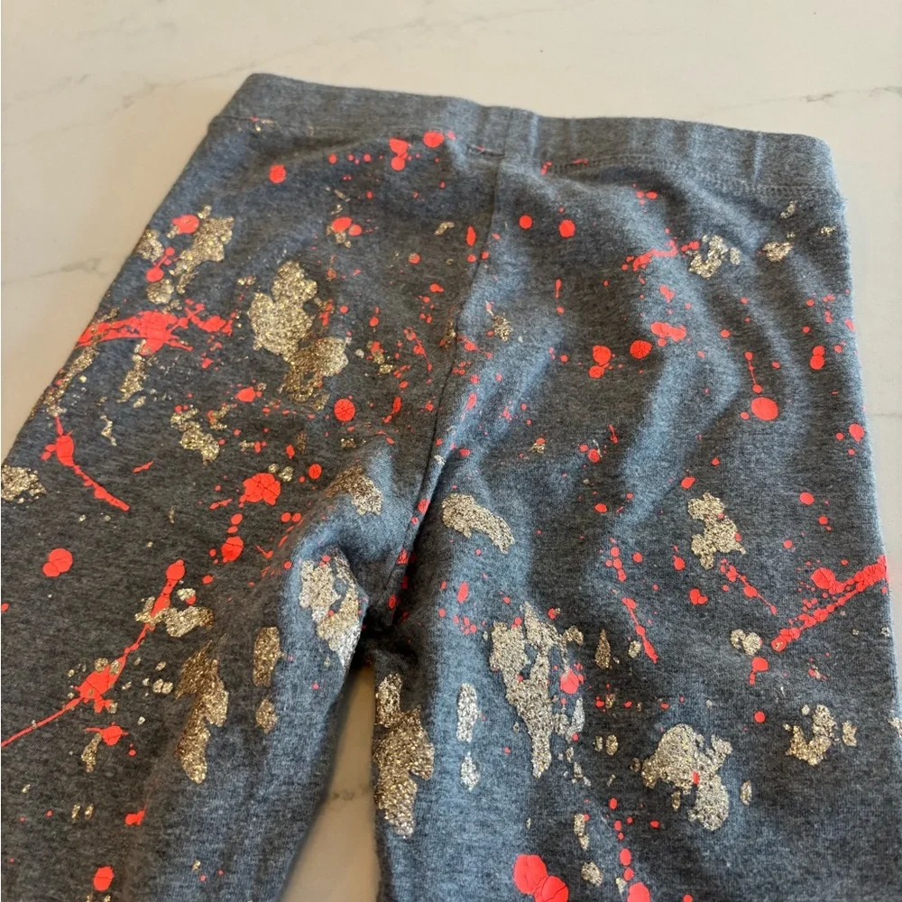 Crewcuts Vibrant Orange Burst Gray Leggings